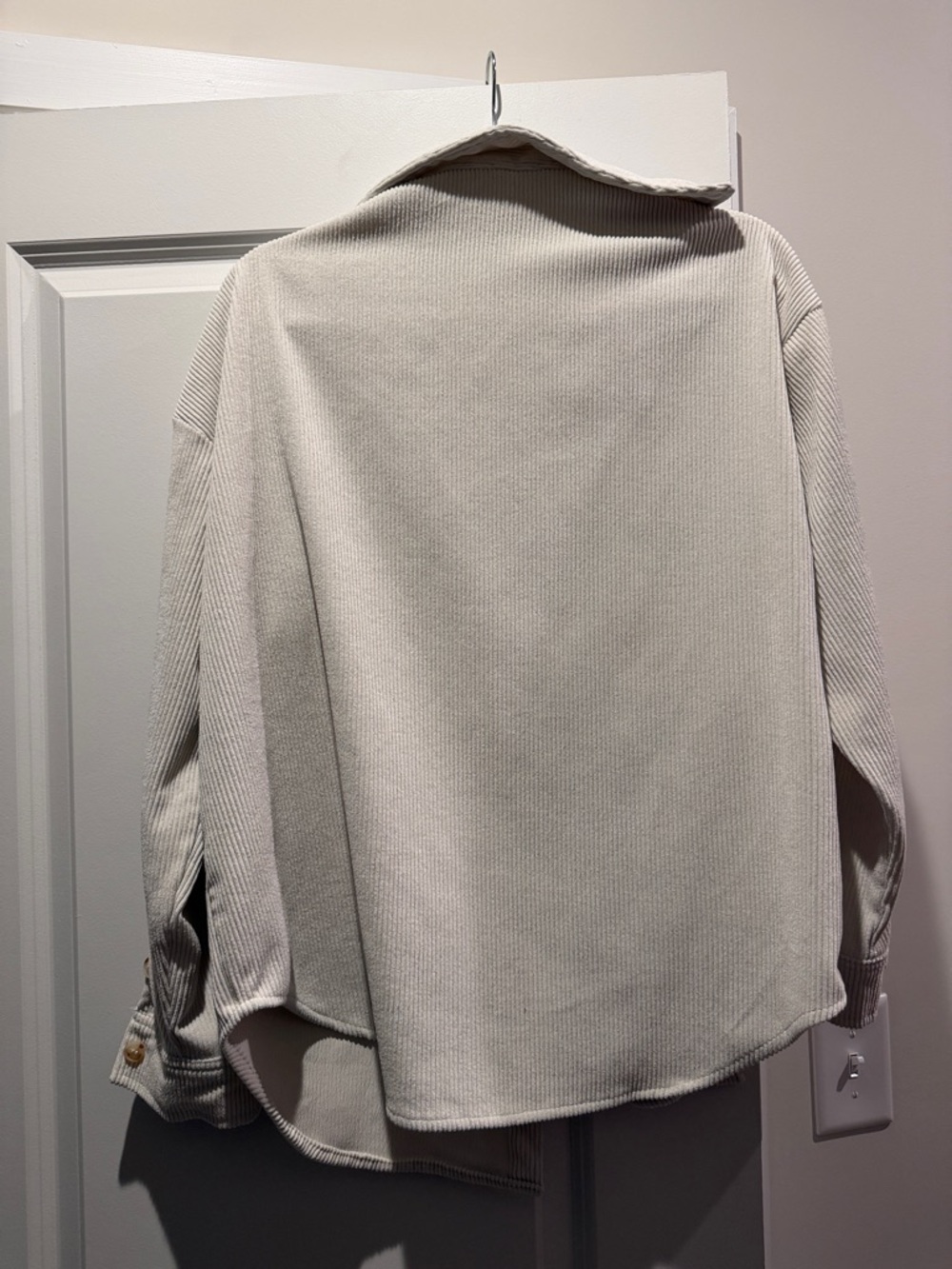 Women's Cream Corduroy Utility Jacket - Picture 2 of 2